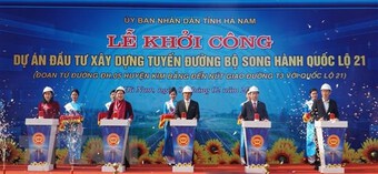 Khởi công tuyến đường bộ song hành quốc lộ 21 địa phận tỉnh Hà Nam