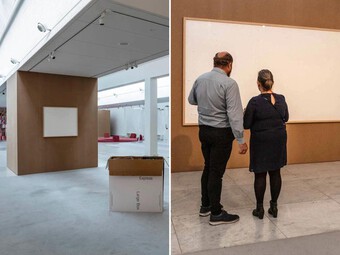 Chuyện về nghệ sĩ bán hai khung tranh trống trơn có tựa đề ''Lấy tiền và chạy'' với giá 75.000 USD cho bảo tàng