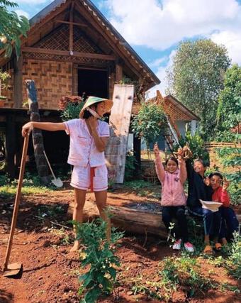 Khu vườn rộng mướt rau xanh của gia đình Hoa hậu H''Hen Niê ở Đắk Lắk