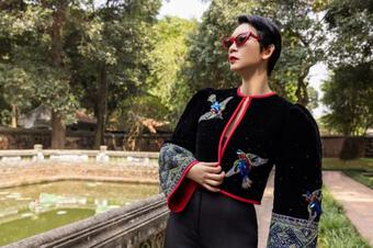 Siêu mẫu Xuân Lan diện áo chần bông của NTK Đức Hùng thả dáng tựa ''nàng thơ'' giữa trời đông Hà Nội