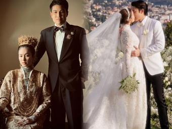 Nhìn lại 2 đám cưới đẹp nhất showbiz Thái 2023: Bên gây ấn tượng với hôn lễ "dát vàng" theo nghi thức xưa, bên ngập hoa tươi ở trời Tây