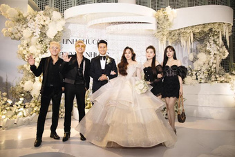 HKT hội ngộ trong đám cưới của TiTi, visual ''hack tuổi'' của cả ba lộ rõ trước ống kính