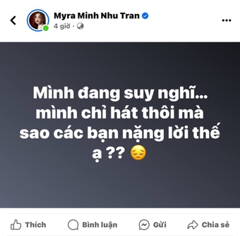 Myra Trần suy sụp vì bị khán giả nói nặng lời, loạt sao Việt lo lắng không biết chuyện gì xảy ra