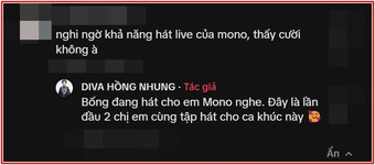 Dân mạng nghi ngờ khả năng hát live của MONO, diva Hồng Nhung liền lên tiếng