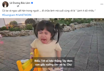 Bị trách là nhõng nhẽo, con gái Lê Dương Bảo Lâm khoanh tay xin lỗi cộng đồng mạng