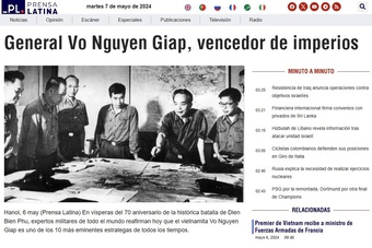 Truyền thông Cuba ca ngợi Đại tướng Võ Nguyên Giáp