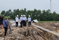 Lãnh đạo EVN đốc thúc thi công các móng cuối đường dây 500 kV đoạn Nam Định - Phố Nối